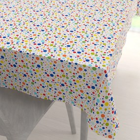 Biante Detský bavlnený obdĺžnikový obrus Sandra SA-006 Farebné bodky na bielom 120x180 cm