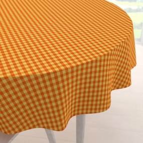 Biante Bavlnený okrúhly obrus Olivia OL-006 Oranžovo-žltá kocka malá Ø 140 cm