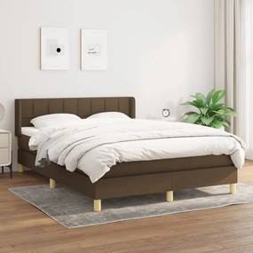 Boxspring posteľ s matracom tmavohnedá 140x200 cm látka 3130276