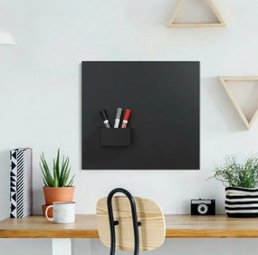 Toptabule.sk  Bezrámová KRIEDOVÁ magnetická tabuľa ČIERNA 40x40 cm