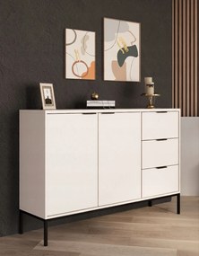 Komoda Austin 150 cm bílá/černá