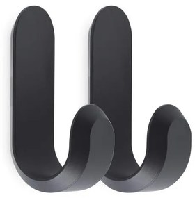 Normann Copenhagen Vešiaky Curve Mini Hooks – set 2 ks, matt black