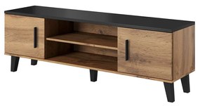 TV skrinka Sanna 160 2D2K RTV, Farby: briliantovo biela matná / dub sonoma