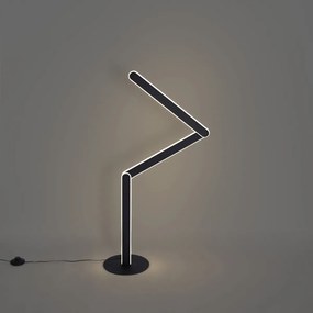 Dizajnová stojaca lampa čierna vrátane LED s 3-stupňovým stmievaním - Gate