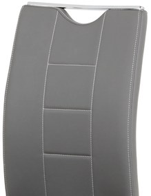 Autronic - jedálenská stolička sivá koženka / chróm - DCL-411 GREY