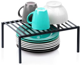 VILDE Prídavná odolná a pevná polica, čierny kov VILDE, 33x21x14