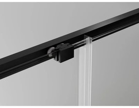 Mexen Exo, sprchovací kút s posuvnými dverami 130 x 70 cm, 6mm číre sklo, čierny profil, 8151-130-070-70-00