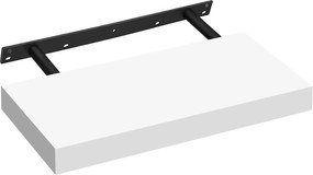 Plávajúca nástenná polica, 40 cm, biela