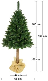 Vianočný stromček na pni Christee 6 160 cm - zelená