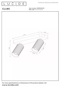 Lucide 09939/02/30 - Bodové svietidlo CLUBS 2xGU10/40W/230V čierna
