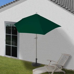 Slnečník polkruh Parla - polyester/hliník - 270cm zelená so stojanom