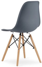 Set troch jedálenských stoličiek OSAKA tmavosivé (hnedé nohy) 3ks