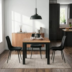 Vintino Rozkladací jedálenský stôl FELIX 80-160 cm – čierna / dub craft