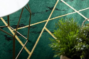 Koberec EMERALD exkluzívny 1012 glamour, styl geometrický, marmur fľaškovo zelený / zlatý