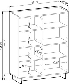 VYSOKÁ KOMODA IMPERIAL 4D KARAMELOVÝ DUB 98 cm