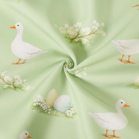 Goldea veľkonočná teflónová látka na obrusy - husy a kraslice 160 cm
