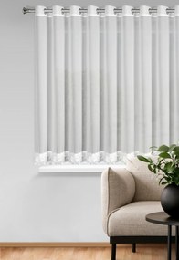 ZÁCLONA NA KRÚŽKOCH LUISA 400X160 CM BIELA