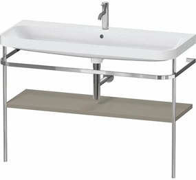 DURAVIT Happy D.2 Plus c-shaped kovový stojací podstavec s nábytkovým umývadlom s otvorom, 1 polička, 1175 x 490 x 850 mm, chróm/kameňovo šedá matná lakovaná, HP4839O92920000