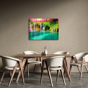 Obraz - Vodopád, Plitvické jazerá, Chorvátsko (70x50 cm)