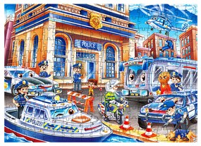 Detské puzzle Polícia 240 dielikov Aga4Kids MR1467