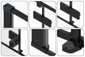 Rea Fargo Black, sprchový kút s krídlovými dverami 90 (dvere) x 90 (stena) x 195 cm, 6mm číre sklo, čierny profil, REA-K6318