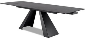 Rozkladací jedálenský stôl 160-240 cm Shelia (sivá + čierna) (pre 6 až 8 osôb). Akcia -14%. Vlastná spoľahlivá doprava až k Vám domov. 1050795
