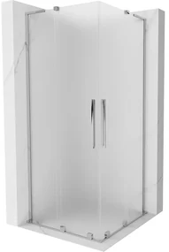 Mexen Velar L Duo, sprchový kút s posuvnými dverami 90 x 90 cm, 8mm sklo námraza, chrómová, 871-090-090-02-33-01