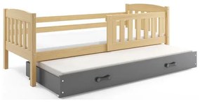 Detská posteľ KUBUS s výsuvnou posteľou 90x200 cm - borovica Šedá