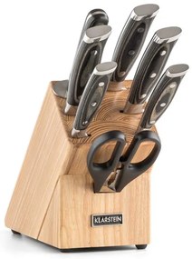 Klarstein Katana 8, sada nožov, 8-dielna, nožnice, ocieľka, blok na nože