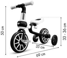 Balančný bicykel 4 v 1, biely