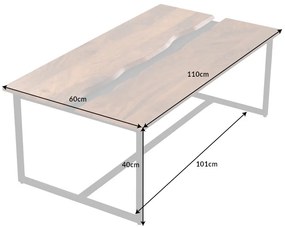 Dizajnový konferenčný stolík Argentinas 110 cm mango - bridlica