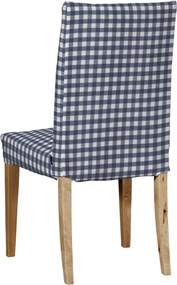 Návlek na stoličku Henriksdal (krátky) farba produktu tmavomodrá látka vzorované