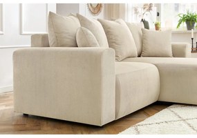 Krémová zamatová rohová pohovka Enjoy – Bobochic Paris