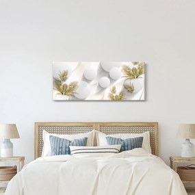 Obraz - 3D kruhy s kvetinami (120x50 cm)