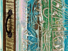 furniture-nabytek.cz - Masívna kúpeľňová vysoká komoda Blue Lagoon z mangového dreva, lakovaná, farebná – 50×45×135 cm