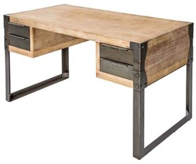 Písací stôl Factory 135cm agát Teak šedý