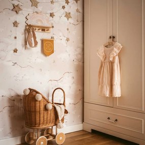 Polička do detskej izby dúha ružová