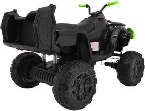 Ramiz Štvorkolka XL ATV 2,4 GHz na batérie pre deti čierna/zelená + diaľkové ovládanie + pohon 4x4 + nosič batožiny + pomalý štart + EVA + LED audio