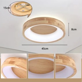 Brilagi-LED Stropné svietidlo FALCON WOOD LED/30W/230V 3000/4000/6000K 45 cm drevo