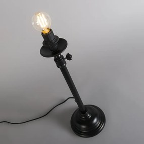 Klasická stolná lampa čierna nastaviteľná bez tienidla - Accia