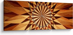 Obraz - Drevená koláž (s hodinami) (90x30 cm)