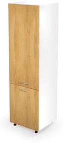 Kuchynská skrinka na vstavanú chladničku Verlene (prirodné drevo + biela). Vlastná spoľahlivá doprava až k Vám domov. 1048707
