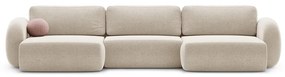 Béžová ženilková rozkladacia/s úložným priestorom rohová pohovka (do tvaru "U") Tonale – Cosmopolitan Design