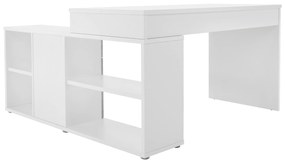 Kondela PC stôl, biela/betón, NOE NEW