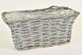 Prútený truhlík šedý Rozmery (cm): 34x17, v. 15