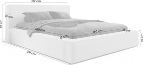 Čalúnená posteľ Nirello 160x200 s úložným priestorom - béžová bukla Quelle 03