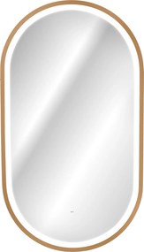 Comad Závesné zrkadlo s LED osvetlením Apollo 2 50x90 cm s pohybovým senzorom, zlatá