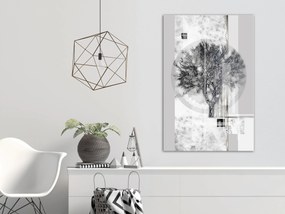 Artgeist Obraz - Silver Tree (1 Part) Vertical Veľkosť: 20x30, Verzia: Na talianskom plátne