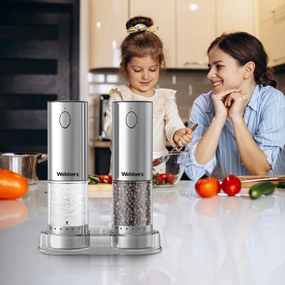 WEBBER Elektrický mlynček na soľ a korenie - dobíjateľný