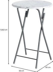Sada 2 ks cateringových skladacích barových stolov MARLE 60 cm mramorovo biela